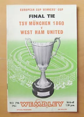 1965 ECWC Final TSV MUNCHEN V WEST HAM UNITED *Exc Condition Football Programme* • £14.99