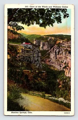 Postcard Colorado Manitou Springs CO Cave Winds William Canon 1940s Unposted • $3