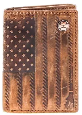 Hooey Western Mens Wallet Trifold Liberty Roper Leather Tan • $44.95