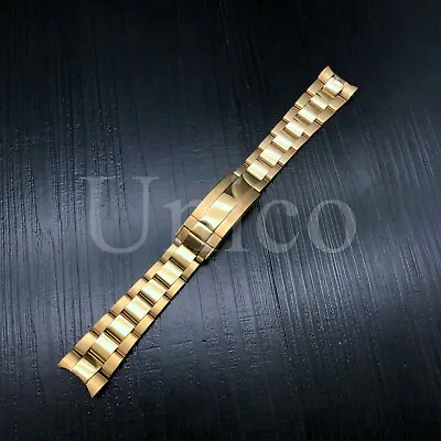 20mm Oyster Watch Bracelet Band Fits For Rolex Shiny/center Flip Lock Heavy Gold • $53.91