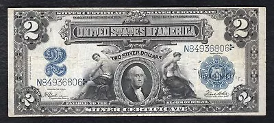 Fr. 258 1899 $2 “mini Porthole” Silver Certificate Currency Note Very Fine • $399.95