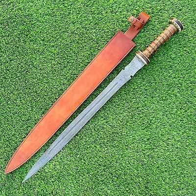 Handmade Forged Damascus Steel Viking Sword Sharp Damascus Steel Sword Ex-6627 • $51