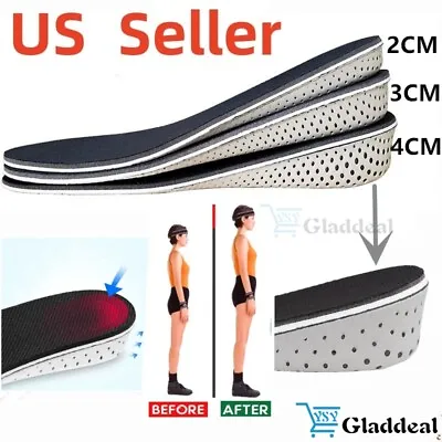 Men Women Invisible Height Increase Insoles Heel Lift Taller Shoe Inserts Pad US • $7.69