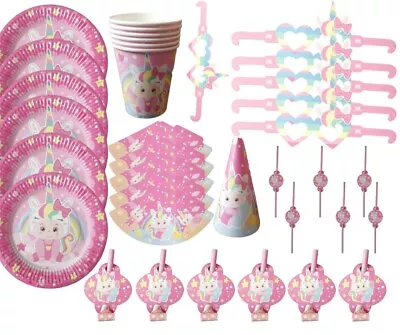 36 Pieces Unicorn Birthday Party Supplies Girls Children Tableware Decorations • £11.99