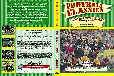 1966 NFL TITLE GAME Packers-Cowboys Plus THE FIRST SUPER BOWL Both On One DVD! • $34.20