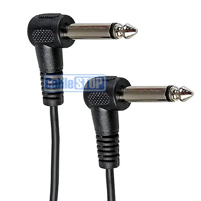 £3.25 • Buy 2m 6.35mm RIGHT ANGLE Mono Jack Male Plug 1/4  Guitar Amp Cable Audio Patch Lead