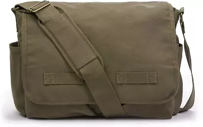 Sweetbriar Classic Vintage Messenger Bag - Large Olive Drab (Olive Brown)  • $19.99