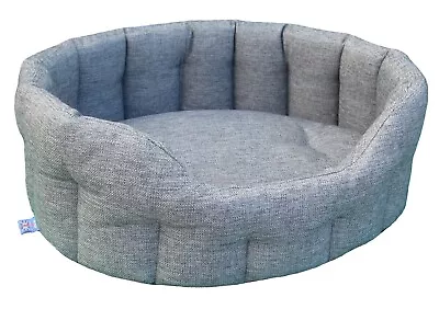 P&L Country Dog Heavy Duty Oval High Sided Bolster Style All Basketweave Dog Bed • £69.99