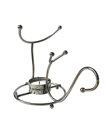 Brandy Warmer Stand With Glass Brandy Cognac Snifter Silver With Tea Light • $36.60