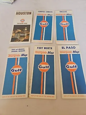 Vintage Collector's Gulf Maps Of Texas Cities & Surrounding States Lot Of 6 • $9.99