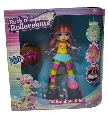 Rock N Rollerskate RC Rainbow Riley 11  Doll Lights Up Spins Splits New Sealed • $39.06