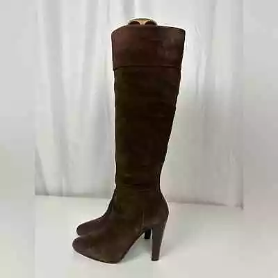 Miu Miu Chocolate Brown Suede Boots Sz 7.5 • $550