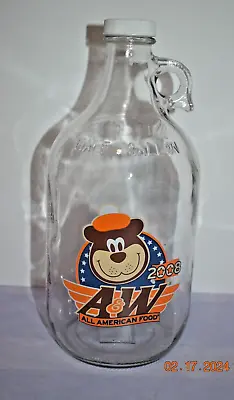 A&W Root Beer All American Food Half Gallon Glass Jug Bottle W/Bear 2008 Rare • $27