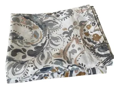 Nicole Miller Home Queen Shams Set Of 2 100% Cotton Paisley Gray Tan Blue White • $17.99