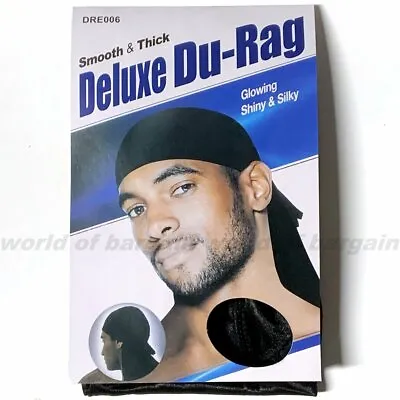 DELUXE DO-RAG Hair Net Hat Stocking Cap SHINY SILKY Stretchable Polyester Durag • $7.94