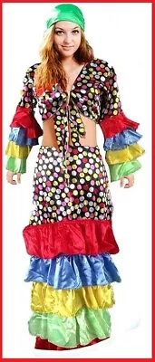 CARNIVAL LADY COSTUME Rumba Fiesta Mexican Spanish Flamenco Party ADULT 1sz S-M • $29.95