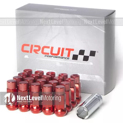 Circuit CP50 Extended Closed End Lug Nuts 12x1.5 Red Fits Mazda Mitsubishi Scion • $36.99