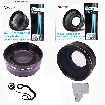 52MM Wide Angle Macro Lens + Telephoto Zoom For Nikon D5100 D3200 D3100 D90 D80 • $47.17