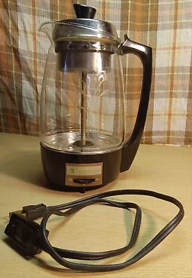 Vtg Proctor-Silex Etched Glass Coffee Maker Percolator 12-Cup 70503 1973 WORKS! • $59.99