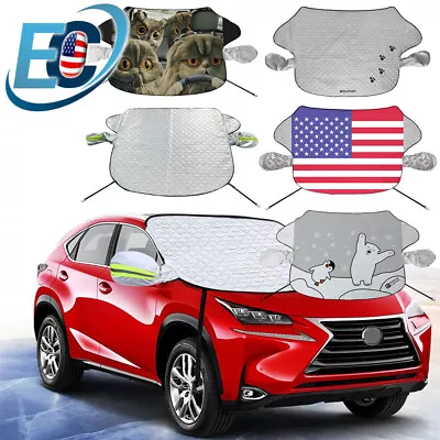 Magnetic Car Windshield Snow Cover Winter Windscreen Ice Frost Protector Guard • $14.99