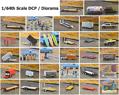 Car Hauler Flat Bed Trailer Tow Hitch 1:64 Scale DCP Diorama Diecast Model Auto • $23.99