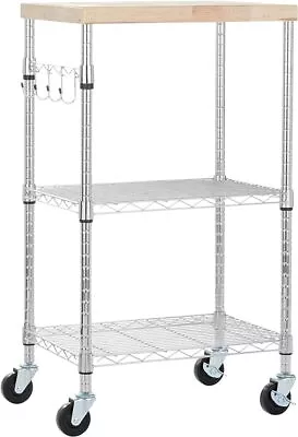 Kitchen Storage Microwave Rack Cart On Caster Wheels With Adjustable Shelves • $65.21