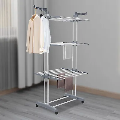 4-Tier Foldable Clothes Drying Rack Stand Airer Laundry Washing Drier Line Home • $38