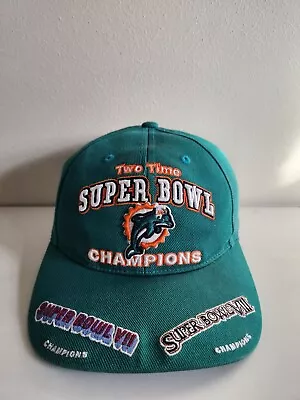 Vintage Miami Dolphins Reebok 2x Super Bowl Wool Hat Cap • $30