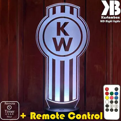 Semi Truck Kenworth 3d Led Battery Usb Night Light Mixed Size + Remote 7 Colour • $39.99