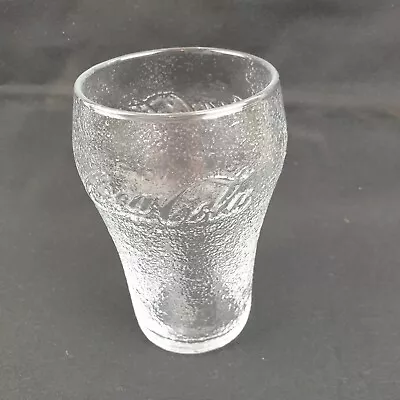 Coca Cola Glass Dimple Frosted Glass Coca Cola Logo 14 X 7.5 Cm Durable VGC • $25