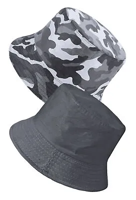 Cotton Camo Bucket Hat Bush Sun Reversible Fisher Cap • £4.99