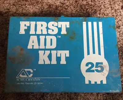 Vintage Great Metal Case First Aid Kit  Acme/chaston Complete With Contents • $12.95