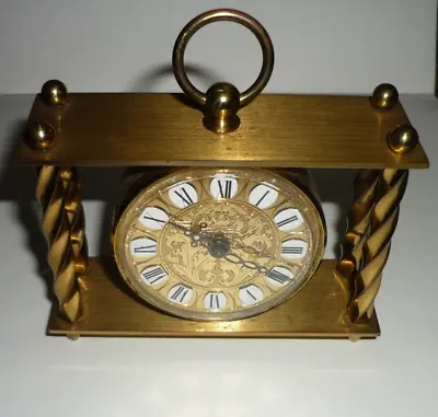 Vintage Frederick Mauthe German Made Analogue Winding Brass Desk Clock Works • $39.99