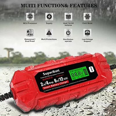 £29.99 • Buy SuperBatt 12V/4A Leisure Marine Battery Charger Caravan Campervan Motorhome Boat