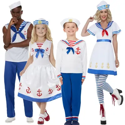 Matching Family Costume Adults Kids Sailor Captain Occupations Uniform Unisex • £10.99