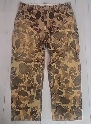 Vintage Duxbak Pants Mens Measures 38x27 Brown Duck Camo Hunting Briar Pants • $39.99