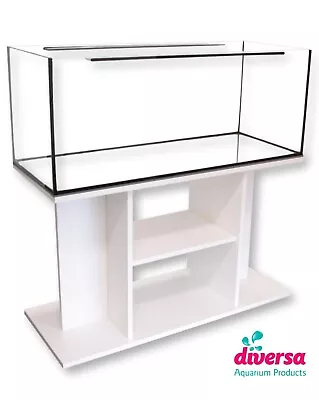 DIVERSA AQUARIUM WITH STAND CABINET Fish Tank Guardian Glass Standard - White • £139.95