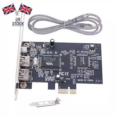 3 Ports 1394A Firewire Expansion Card Express 1X To External IEEE 1394 Adapter • £18.10