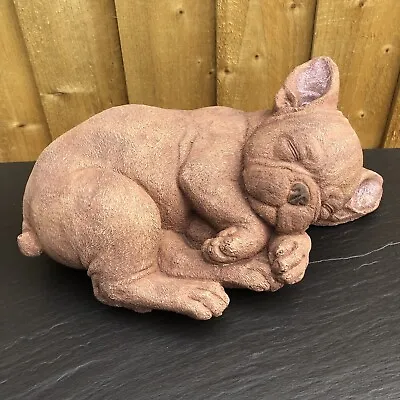 Sleeping Frenchie - French Bulldog - Painted Stone Garden Ornament - Dog - 197 • £25