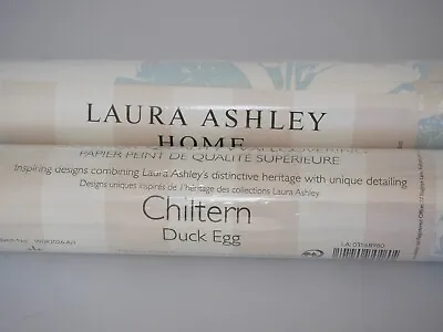 2 Rolls Of Laura Ashley Wallpaper Chiltern Duck Egg Batch W082026-A/1 • £29.99