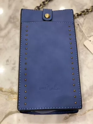 Simply Noelle Blue Denim Phone Crossbody Bag Faux Suede Credit Card Slot Compact • $35