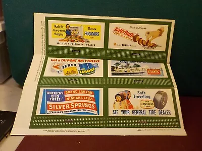 VINTAGE 1951 MINIATRUE BILLBOARDS FOR LIONEL 6pc ATTACHED TO BOARDER STANDARD • $2.99