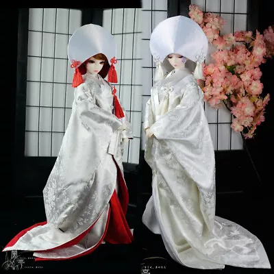 BJD Doll Clothes Dark Pattern Kimono 1/4 1/3 DDDY MSD Uncle Wedding Dress Yukata • $143.10