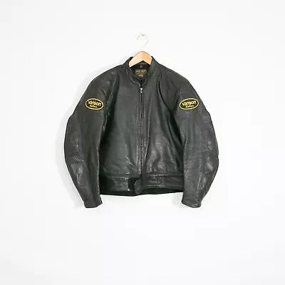 Vanson Perforated Leather Jacket Mens Size 50 - Breathable Cafe Racer Motorcycle • $325