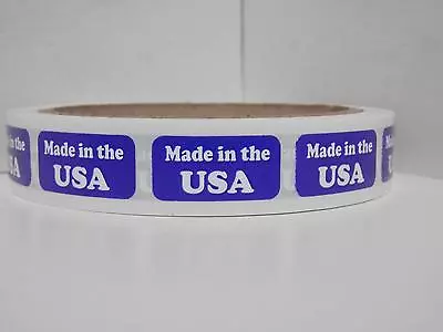 $14 • Buy MADE IN THE USA, 1/2x1, Tiny Sticker Label, Blue,  250/rl