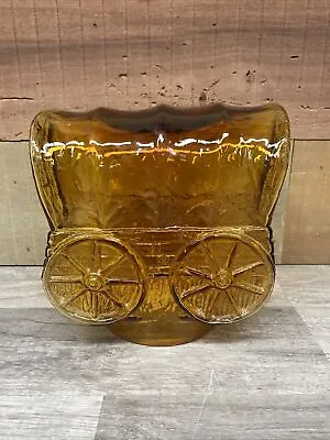 RARE Vintage 1950's Conestoga Wagon Amber Colored Glass Light / Lamp Shade • $115