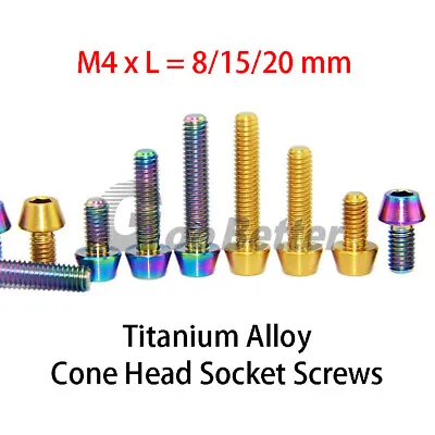 M4 Titanium Alloy Hex Socket Screws Cone Head Screw Allen Key Bolts L=8/15/20mm • $3.59