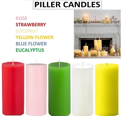 Aroma Pillar Candles Tall Wedding Decor Events Church Various Sizes Packs • £5.99