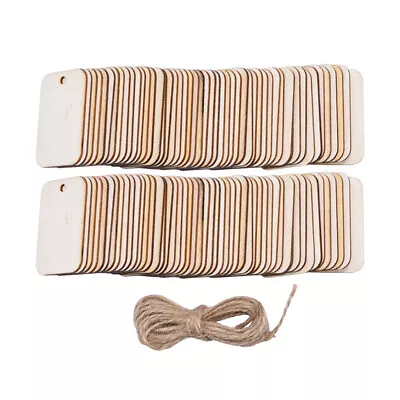 50 Pcs DIY Natural Blank Wood Plaques Unfinished Craft Wooden Tags With Hole AUS • $12.99