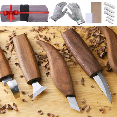 10 Piece Wood Carving Tools Hand Chisel Tool Set Professional Woodworking Gouges • $29.46